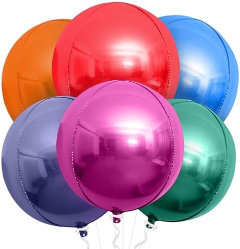 KatchOn, Multicolor 4D Foil Balloons, 22 Inch – Pack of 6 by KatchOn