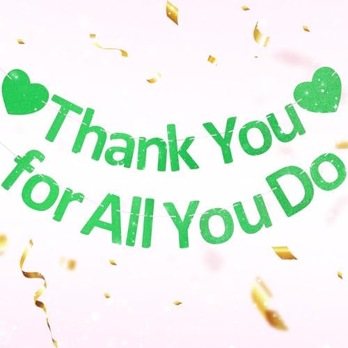 Thank You Banner Appreciation Banner for Appreciation Decorations Teacher Thanks Volunteer Events Office School Organization Thank You Parties (Green) by Unknown