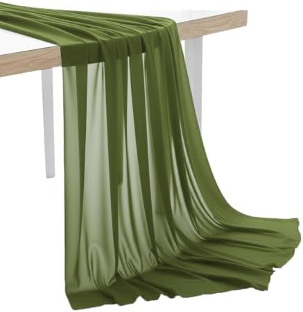 65 Yard Chiffon Fabrics, 44" Wide, Lightweight, Sheer – Olive Green by MDS