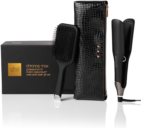 ghd Chronos Max 2” Styler Professional Flat Iron, Gift Set, Black Gift Set by ghd
