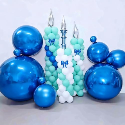 50 Inch Metallic Dark Blue Round Foil Balloons 3pcs Large Foil Ball Balloon - Image 5