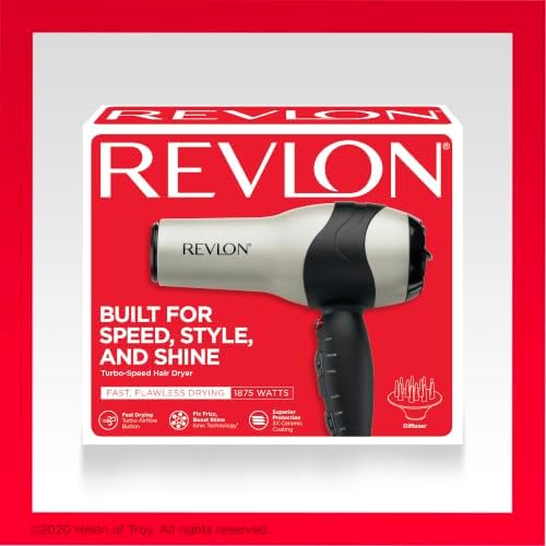 REVLON Turbo Hair Dryer | 1875 Watts of Maximum Shine, Fast Dry (Silver) - Image 6