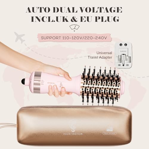 Dual Voltage Travel Size Hot Air Brush Dryer & Styler for European Travel - Image 2