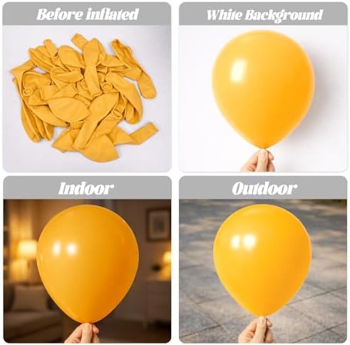 Voircoloria 66pcs Lemon Yellow Mustard Yellow Latex Party Balloons, 12inch - Image 3