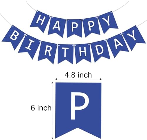 Fecedy Navy Blue Happy Birthday Bunting Banner Pre-Strung No DIY for Birthday Party Decorations - Image 2