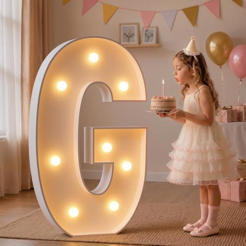 imprsv Large Marquee Letters, 3FT Light Up Letters G Sign for Party Decor by Letsmakeitimpressive