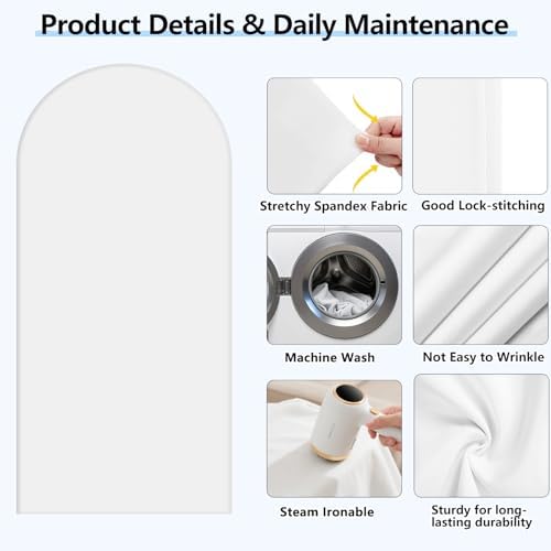 Hemmotop Stretchy White Arch Backdrop Cover Set of 3-7.2ft, 6.6ft, 6ft - Image 5