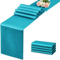 Teal Blue Satin Table Runner, 12x108 Inches, 12 Pack by VCUSUELER
