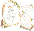 A Little Cutie Baby Shower Games, Orange Guess How Many Candies Are In The Jar, 6x8 Inch Arch Wooden Sign With Stand And 50 Guessing Cards, Gender Reveal Party Supplies & Decorations - JC09 by Unknown