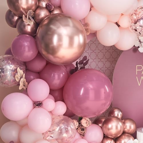 PartyWoo Dusty Pink Balloon Arch Kit 140pcs Different Sizes 18 12 10 5 Inch - Image 3