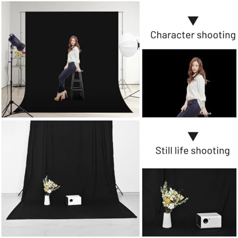 Black Backdrop Background,10 X 7 FT Large Photography Backdrop Photo Photoshoot Background Screen for Photography Photo Booth Backdrops Parties Curtain - Image 7