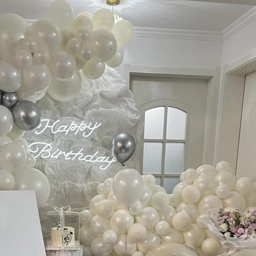 Voircoloria 90pcs Ivory White Balloons Garland Arch Kit, 18 12 10 5 Inch - Image 6