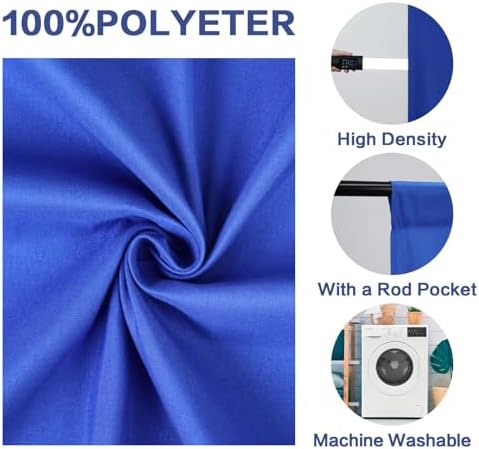 GFCC Royal Blue Backdrop Background - 10ftx10ft Blue Photo Backdrop for Photoshoot Photography Background Screen Video Recording Curtain - Image 2