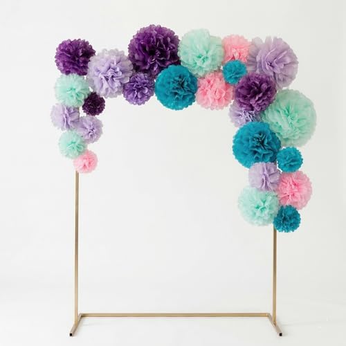 PapaKit 20pc Mermaid Purple Tissue Paper Pom Poms Set – Decorative Hanging Paper Flowers for Birthday Party, Baby Shower, Wedding, Bridal Shower, and Bachelorette Backdrop by PapaKitCreativeDecoration