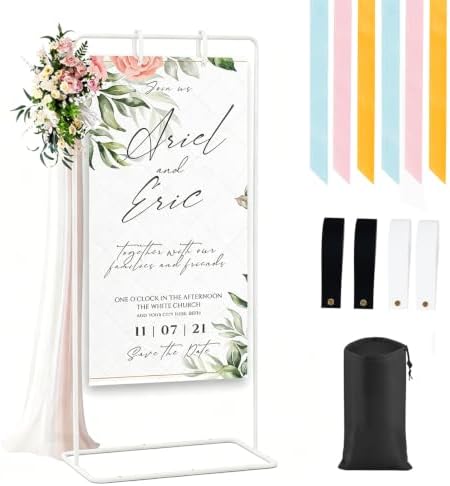 Wedding Sign Stand,Welcome Poster Easel Stand,White,1 Pack by WeddingPartyDecoration