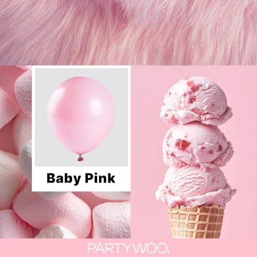 PartyWoo Baby Pink Balloons 50pcs Pastel Pale Light Pink Color - Image 2