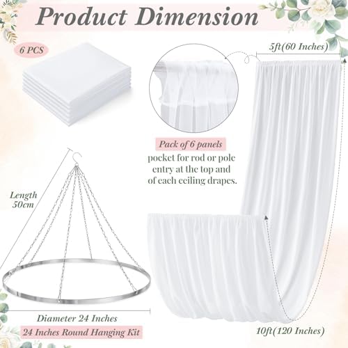 Breling Wedding Ceiling Drape Kit 24in 60" w X120 L Diameter - Image 2