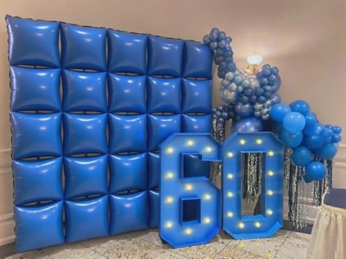 50pcs Navy Blue Foil Balloons Wall Backdrop with 80pcs Dark Blue Balloon Garland Arch Kit, Double Sided Balloon Tunnel for Anniversary New Year Birthday Graduation Ribbon Party Decorations - Image 4