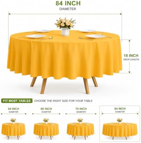 12 Pcs Fall Round Plastic Tablecloth, Yellow Orange Green Coffee - Image 2