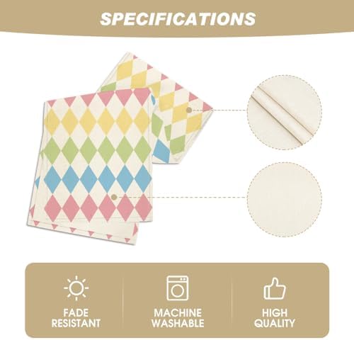 Artoid Mode Diamond Plaid Pink Blue Easter Table Runner, Seasonal Spring Summer Party Kitchen Dining Table Decoration for Home Party Decor 13x72 Inch - Image 5
