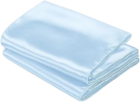 SiinvdaBZX 4 Pcs Light Blue Satin Table Runner 12 x 108 inches Long - Image 7
