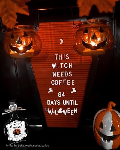 Nomnu Coffin Letter Board, Red Gothic Decor w/Bat Stickers, Spooky Emojis - Image 4