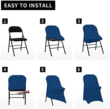 HAINARverS Stretch Spandex Folding Chair Covers 30PCS Royal Blue| - Image 6