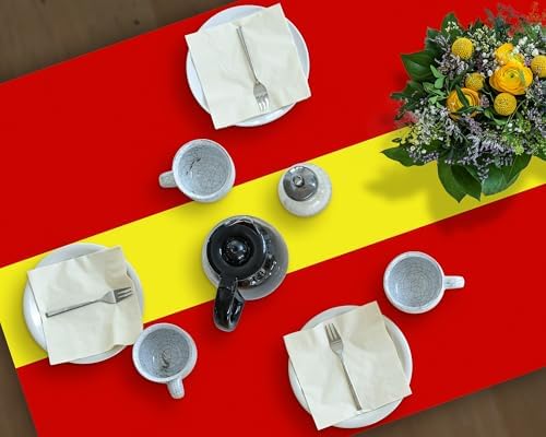 Oudain 6 Pcs Plastic Disposable Table Cloth 54" x 108", Red, Yellow - Image 5