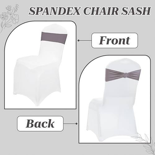 Pack of 250 Spandex Chair Sashes for Wedding Party & Event – Silver Grey - Image 4