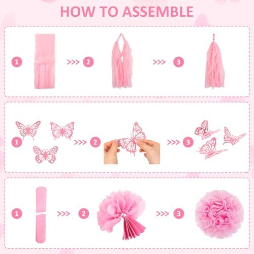 Pink Birthday Party Decorations Women Girls Birthday Party Supplies - Image 4