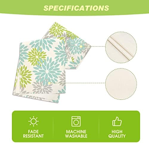 Artoid Mode Green Dahlia Floral Pinnata Summer Table Runner, Spring Kitchen Dining Table Decoration for Home Party Decor 13x72 Inch - Image 5