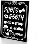 Briwooody Photo Booth Sign with Stand Retro Background Table by Briwooody