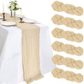 6 Pack 10Ft Beige Cheesecloth Table Runner 23 x 120 Inch by CKIKU