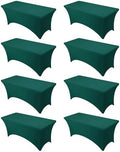 8-Pack Hunter Green Spandex Tablecloths for 6ft Rectangle Tables by DailySet