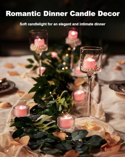 Homemory 12-Pack Pink Flameless Battery Tea Light Candles, 200+ Hours - Image 5