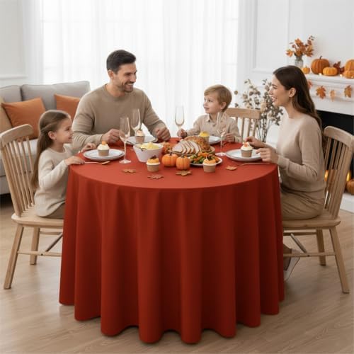 Fitable 8 Pack Rust Tablecloths 120 Inch Round for 48"-96" Tables - Image 3