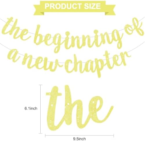 BEISHIDA Yellow Pre-Strung Glitter The Beginning of A New Chapter Banner - Image 2