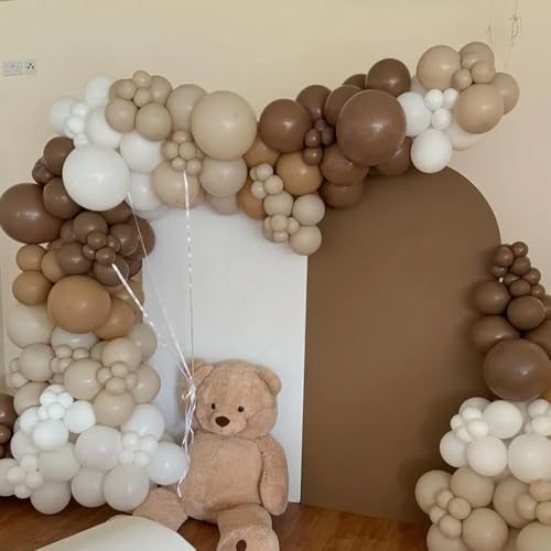 Voircoloria 105pcs Brown Party Latex Balloons, 12inch - Image 4