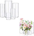 5pcs Glass Vase Cylinder Vases for Centerpieces 4,6,7.5,8,10 Inch Tall Small Flower Glass Vases Home Decor Centerpiece Table Clear Flower Vase Decorations for Wedding＆Holiday by Unknown