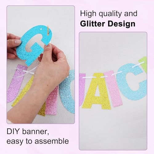 BEISHIDA Glitter Macaron 116 PCS A-Z DIY Letter Custom Banner Party Decor - Image 2