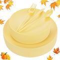 ejonirinjonir 150pcs Premium Yellow Disposable Plates for Thanksgiving by Ejonirinjonir