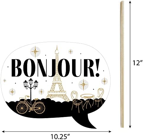 Stars Over Paris - Parisian Themed Photo Booth Prop Kit, DIY Props - 20pc - Image 6