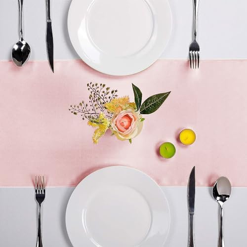 10-Pack Satin Table Runner Rose Gold 12 x 108 inches Long, Table Runners for Wedding, Birthday Parties, Banquets Decorations（10 Pack, 12x108 Inch, Rose Gold） - Image 2