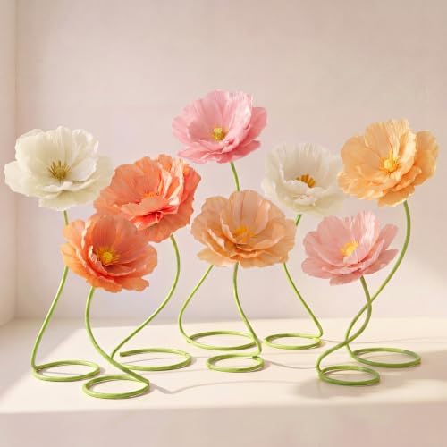 8 Pcs 5ft Large Multicolor Poppy Flowers Giant Artificial Poppy by Maysing