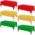 6 Pcs Christmas Plastic Tablecloths, Red Green Gold by EUVBOKW