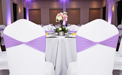 MDS Pack of 100 Spandex Chair Sashes Without Slider Buckles – Lavender - Image 6