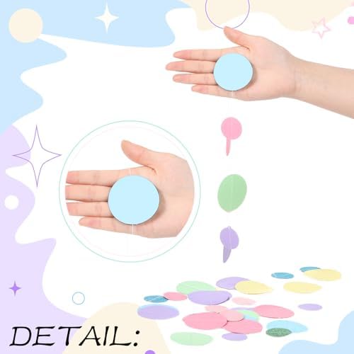 Outus 5 Pieces Dot Garland Banner Hanging, Pastel - Image 3