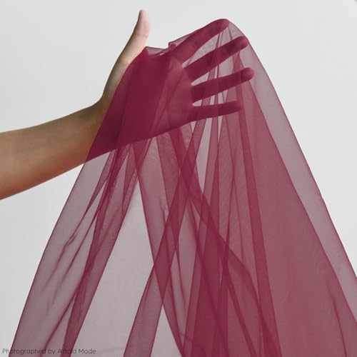 Artoid Mode 10PCS Burgundy Gauze Table Runner 120 Inch 10FT, Seasonal Sheer Kitchen Dining Holiday Wedding Birthday Baby Shower Table Decor for Home Party - Image 6