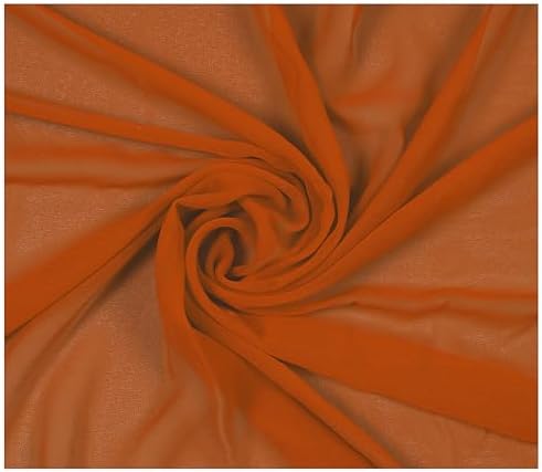 50 Yard Chiffon Fabrics, 44" Wide, Lightweight, Sheer – Brunt Orange - Image 3