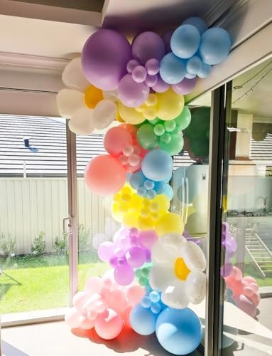 Daisy Balloon Arch Garland Kit, 131 Pcs Pastel Balloon Arch - Image 4